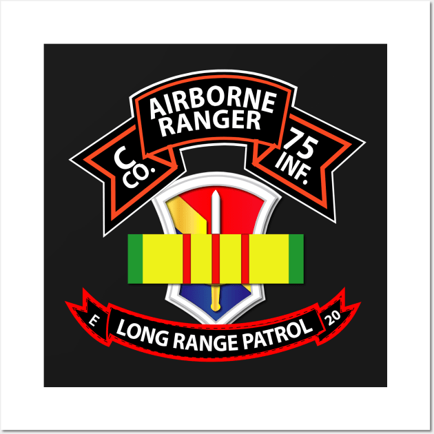 C Co 75th Ranger - 1st Field Force - VN Ribbon - LRSD Wall Art by twix123844